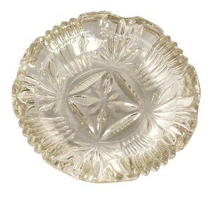 1960s Federal Glass Ashtray Clear Pressed Glass Georgetown Pattern 4in Diameter